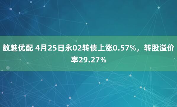 数魅优配 4月25日永02转债上涨0.57%，转股溢价率29.27%