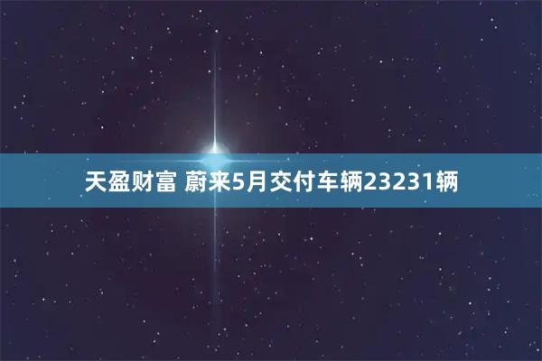 天盈财富 蔚来5月交付车辆23231辆
